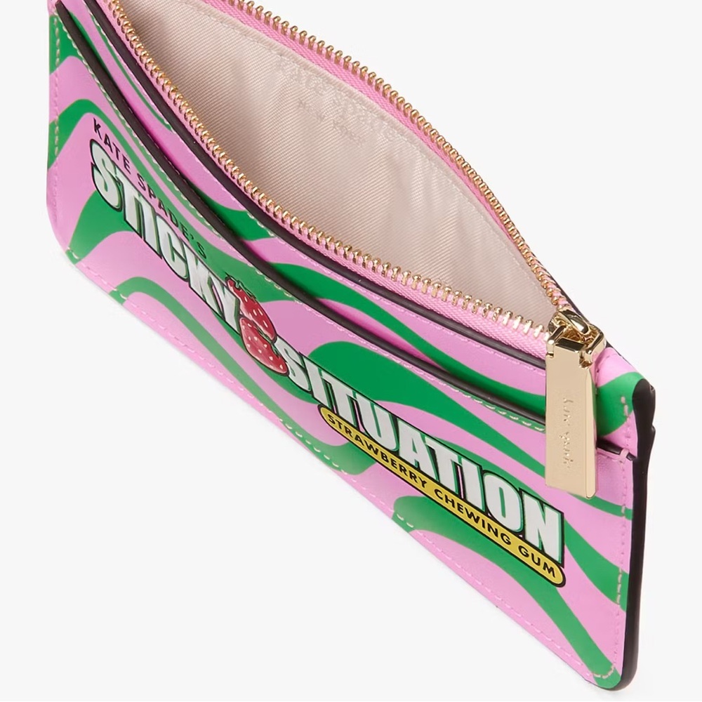 •Sticky Situation• Kate Spade Slim Bubble Gum Card Holder - Picture 3 of 3